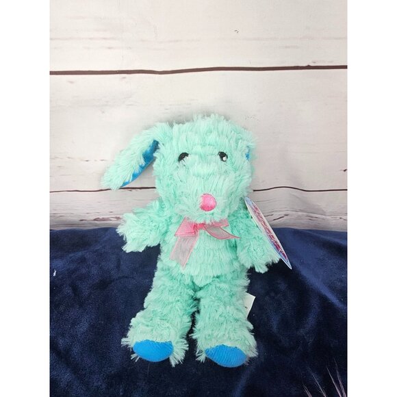 Fuzzy Friends Plush Teal Blue 6 Inch Bunny With Tags - Picture 6 of 6